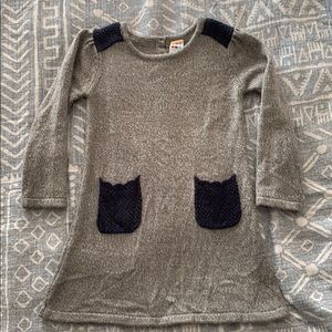 Gray and Navy Healthtex Sweater Dress 4T